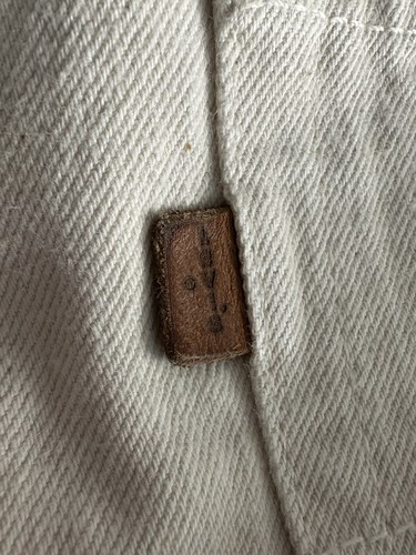 Vtg Levis Two Horse Brand Jeans Men 38x32 (36x31) Off White Denim Leather Tag US - Picture 11 of 13