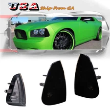Smoke Side Marker Parking Turn Signal Corner Lights Lens For 06-10 Dodge Charger