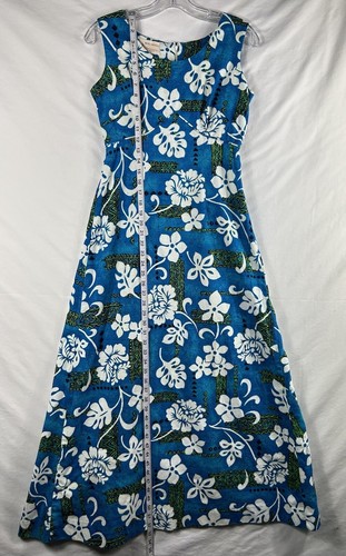Vintage Royal Hawaiian Barkcloth Dress Large Made & Style In Hawaii Back Zip USA - Picture 7 of 9