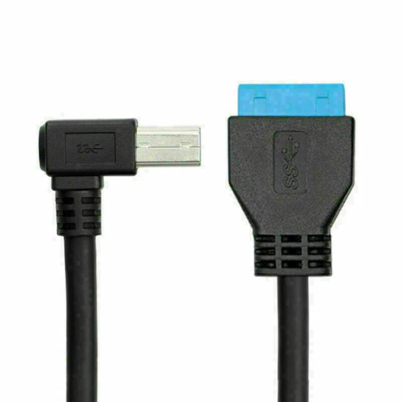 Left angled 90 Degree USB 3.0 B Type Male to 3.0 Motherboard 19pin Header Cable - Image 4 of 4
