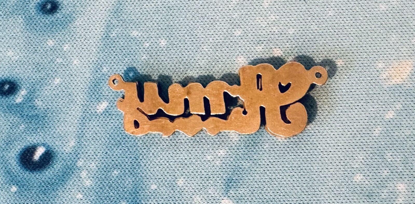 14KT Solid Yellow Gold Double Plate Nameplate "Am… - image 2