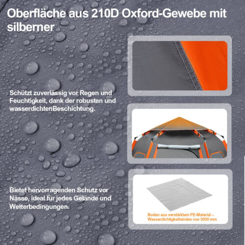 XXL Campingzelt Kuppelzelt Automatisch Pop up Zelt Wasserdicht Camping Zelt DHL - Bild 3 von 12