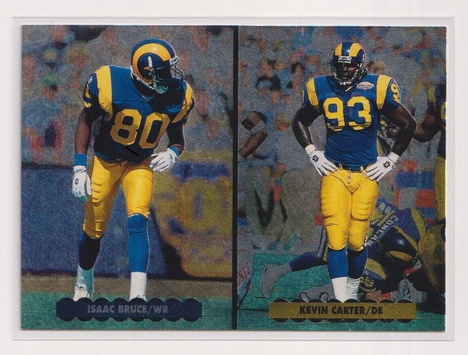 1996 Upper Deck Silver Collection Team Helmets #NW4 Isaac Bruce + Kevin Carter