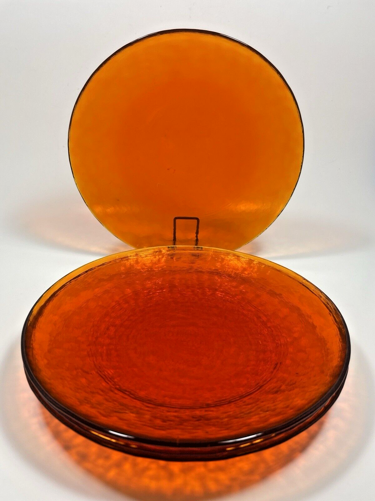 Halloween UV-Reactive Orange Recycled Glass Lunch Plates Set of 4