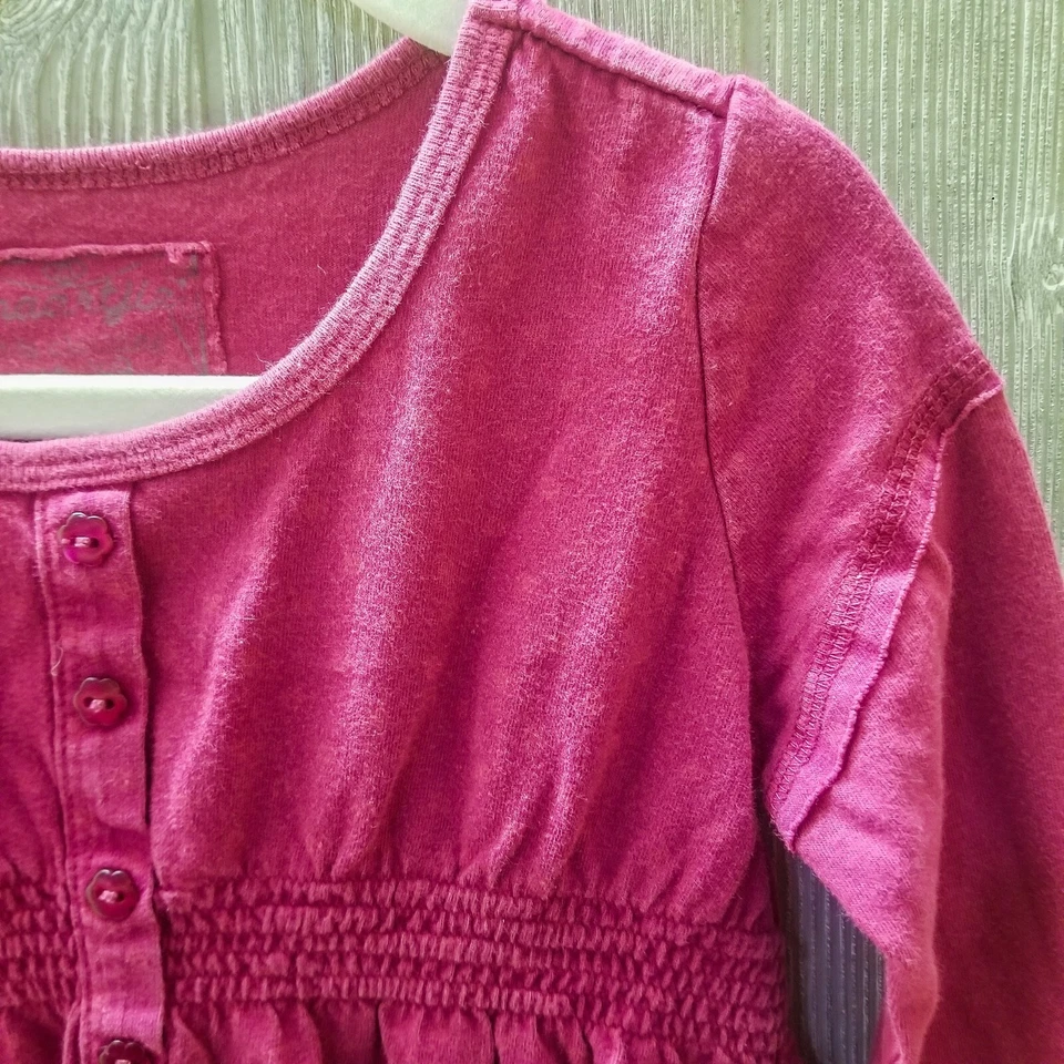 Camisa Top NAARTJIE Boutique Magenta Lunares Manga Larga Talla XS/3 Años ¡Linda! Foto 3 de 3