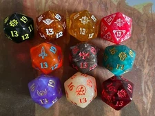 3x OVERSIZED D20 SPINDOWN DICE LIFE COUNTER - Various Sets -  Magic - MTG