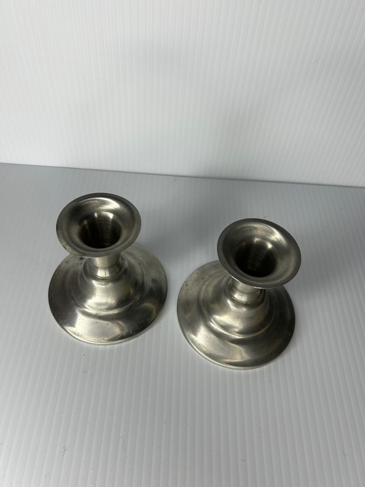 Vintage Pair of 4 inch Pewter Candlestick Candle Holders
