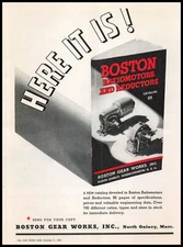 1937 Boston Gear Works North Quincy Massachusetts Ratiomotors Reductors Print Ad
