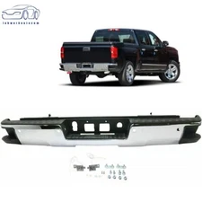 Chrome Rear Step Bumper For 2014-18 Chevy Silverado GMC Sierra 1500 W/Park Steel