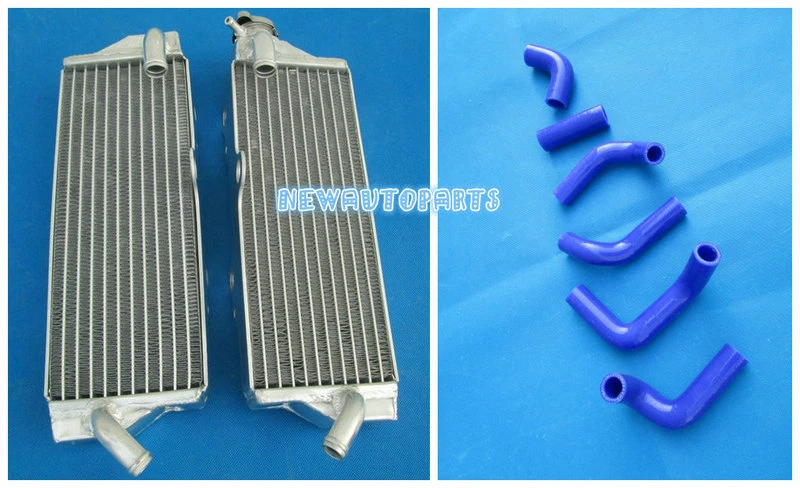 Radiador de aluminio rojo + manguera para Husqvarna TC250 TE 250 TE450 TC450/510 2003-2009 Foto 2 de 4