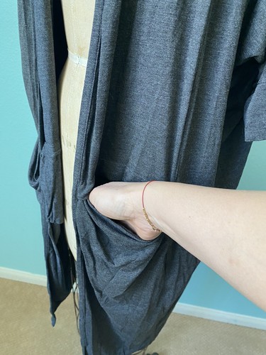 NWT Allison Izu Mills Duster Dark Charcoal Rayon Jersey One Size - 第 5/10 張圖片