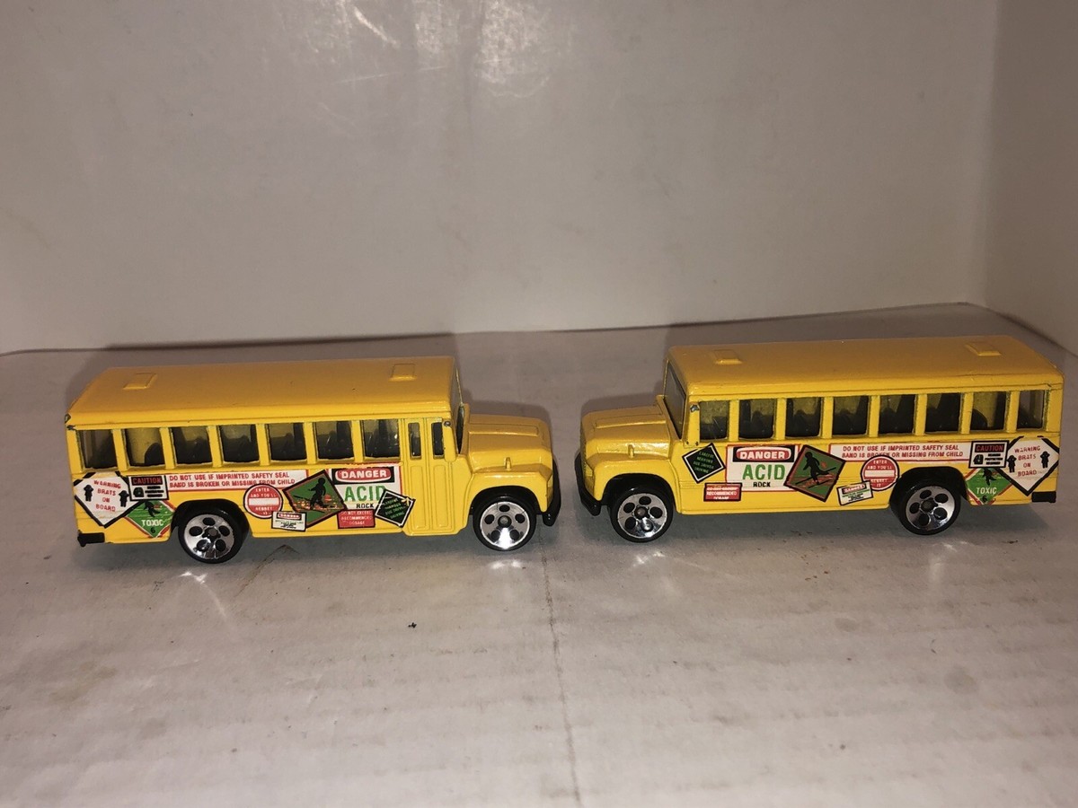 Vintage 1988 Hot Wheels School Bus Brats On Board Danger Acid Rock
