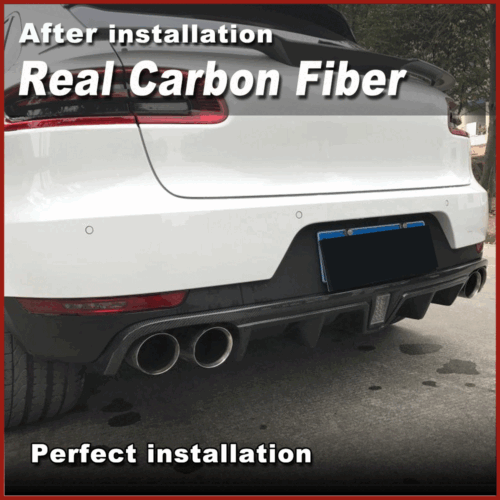 Difusor de carbono para Porsche Macan 14-20 alerón trasero difusor trasero con luz - Imagen 5 de 10