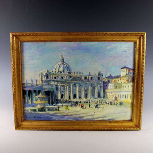 Oil on Board Painting of St. Peter’s by listed artist Nino Pippa (1950-) - Picture 1 of 8