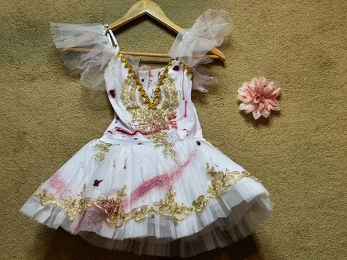 Dead Scary Zombie Ballerina Ballet Halloween Costume Bloody 11/12 Youth Girls