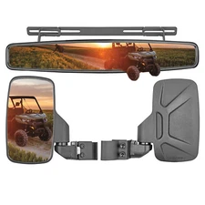 WEISEN Rear Side+Center View Convex Mirror For Can Am Defender HD5/HD8/HD10 Max