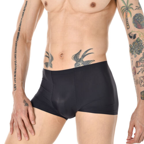 Boxer intimo uomo seta ghiaccio senza cuciture slip mutandine mutandine traspiranti L-3XL - Foto 16 di 27