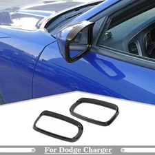For 2015-2023 Dodge Charger ABS Gloss Black Side Mirror Rain Eyebrow Cover Trim