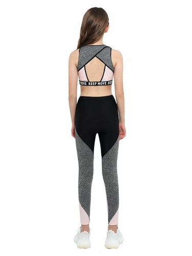 iEFiEL Reggiseno sportivo ragazza + pantaloni tuta da allenamento abbigliamento sportivo set tuta da jogging - Foto 3 di 78