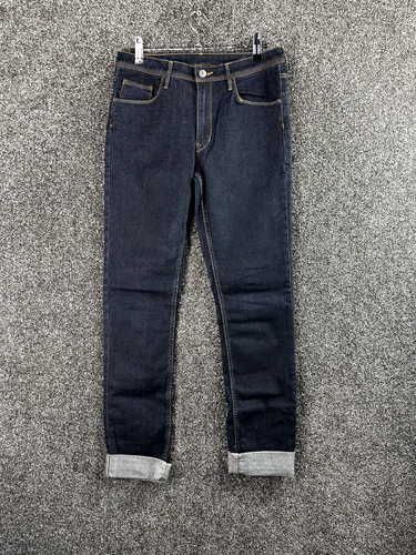 H&M Girls Blue Denim Jeans Size 14 Y+ Slim Fit Tapered W28 L32 Button & Zip Fly - Picture 16 of 16
