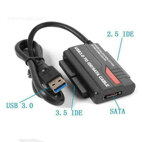 USB 3.0 to 2.5” 3.5” 5.25” IDE SATA Hard Drive HDD Converter Docking L9H8 R W6W9 - Picture 6 of 8