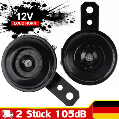 2x Mini Universal Motorrad Hupe 12V 105dB Super Laut Motorcycle Horn Signalhorn