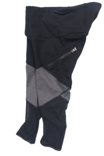 IVIVVA~MINT!!~BLACK & GRAY BREEZY CROPPED LEGGINGS BREATHABLE MESH GIRLS SZ:8 - Picture 3 of 9