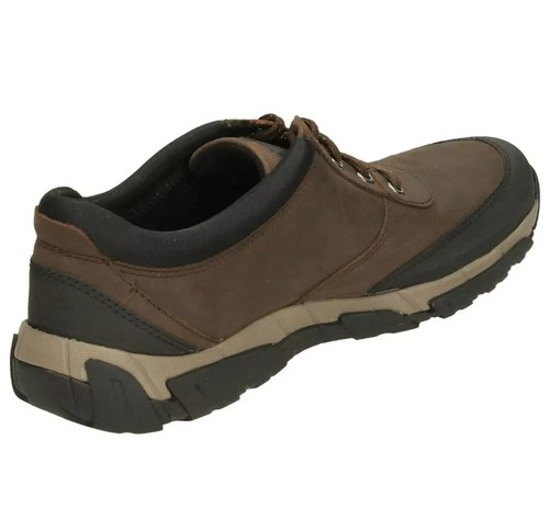 Clarks Grove Edge II Hombres Reino Unido 7 Cuero Marrón Impermeable Informal Entrenadores Zapatos - Imagen 3 de 9