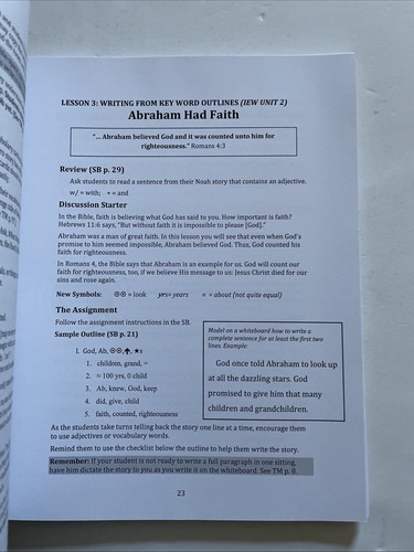IEW Bible Heroes Writing Lessons Teacher's Manual - Picture 5 of 7