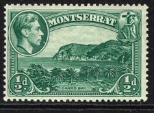 MONTERRAT 1938 KG VI ½d BLUE-GREEN PERF 13 very Lightly Mounted Mint SG101