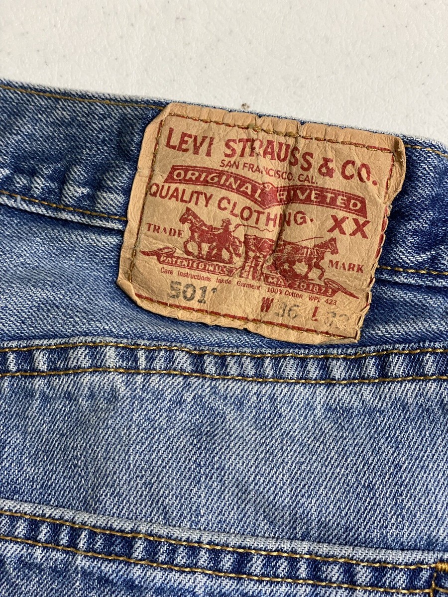 Vintage 90's Levis 501 XX 36x33 Denim Jeans Made in Mexico Button