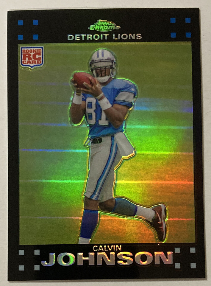 Calvin Johnson  2007 Topps Chrome REFRACTOR Rookie Card #tc200 (2167) HOF Rookie