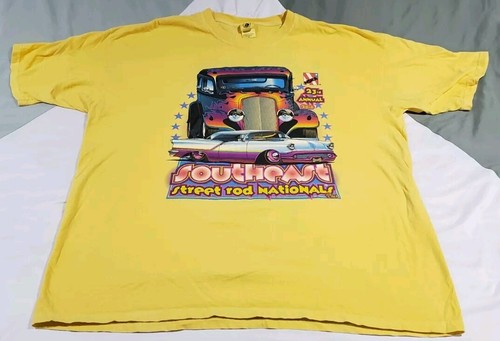 2010 23rd Annual Street Rod Nationals T-Shirt NSRA Yellow Men's Size 2XL *Clean*