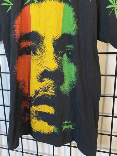Bob Marley Zion Roots Wear T-Shirt Men's Small Rasta Cannabis Front & Back - Picture 3 of 3