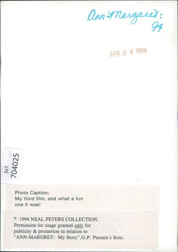 1994 Photo Ann Margaret Bye Birdie My Story Beautiful Singer Dancer Actress 5X7 - Picture 2 of 2
