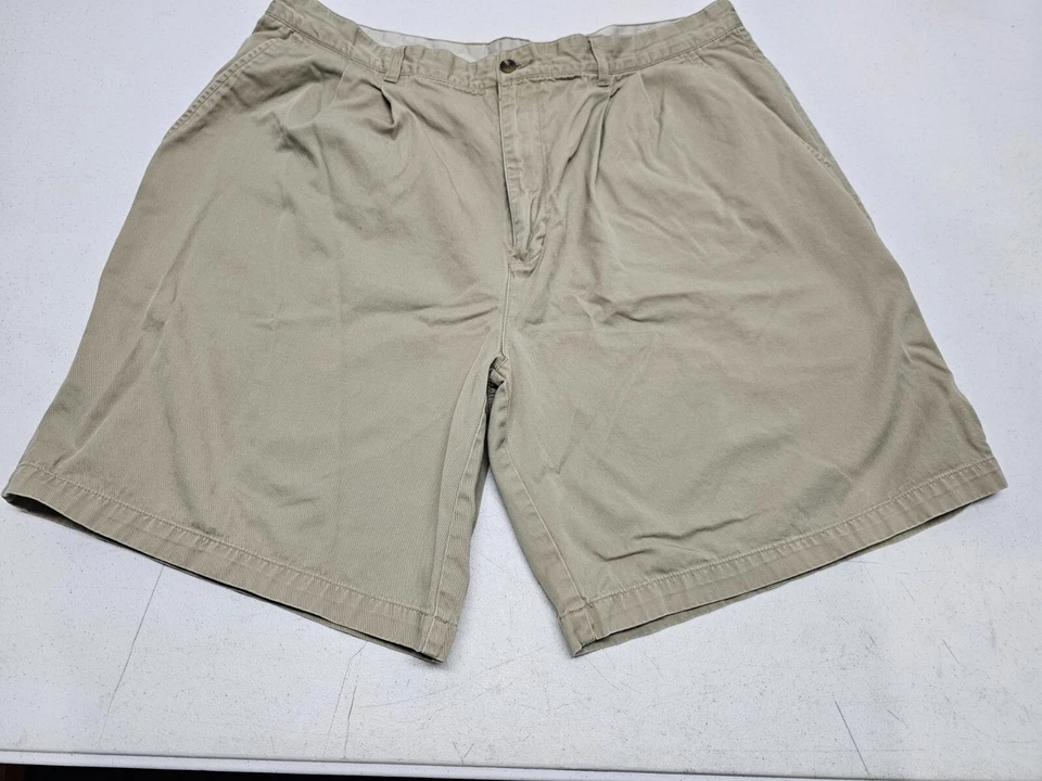 Pantalones Cortos Chinos Farah Para Hombres Talla 40 (40x8) Caqui Plisados Frontales Verano Algodón Pantalones Cortos Foto 3 de 4