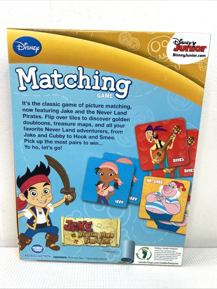 Disney Jake And The Neverland Pirates Memory Matching Game COMPLETE 2014 EUC - Image 2 of 3