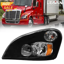 For 2008-2017 Freightliner Cascadia Black LED Headlight Headlamp Left Driver