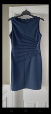 Navy Knee Length with side detail. Size Dress 12 - good condition