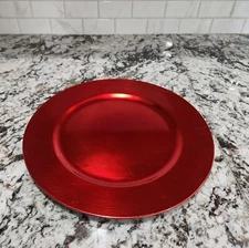 4 pack Threshold Charger Plates Red 13 inch Easy Clean Brand New