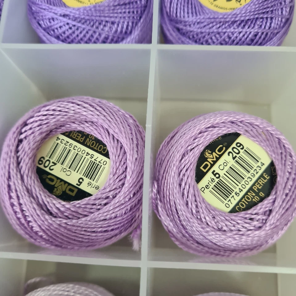 DMC and Presencia Finca Cotton Perle 5 x16 Balls 126,209, 211, 113/2 Pink Purple - Image 3 of 4