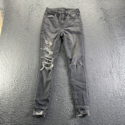 American Eagle Outfitters Next Level Jeans Womens 2 Gray Denim Jegging High Rise