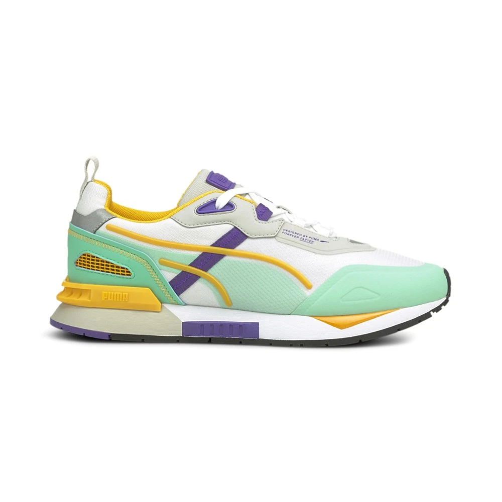 PUMA Mirage Tech Lace Up Mens Green, White, Yellow Sneakers Casual Shoes 381118
