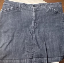 Croft  Barrow Women  s Classic Fit Skort - Size 12, Blue Denim Stretch Pockets