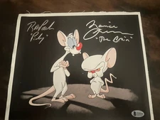 MAURICE LAMARCHE ROB PAULSEN SIGNED 11X14 PHOTO PINKY AND THE BRAIN COA