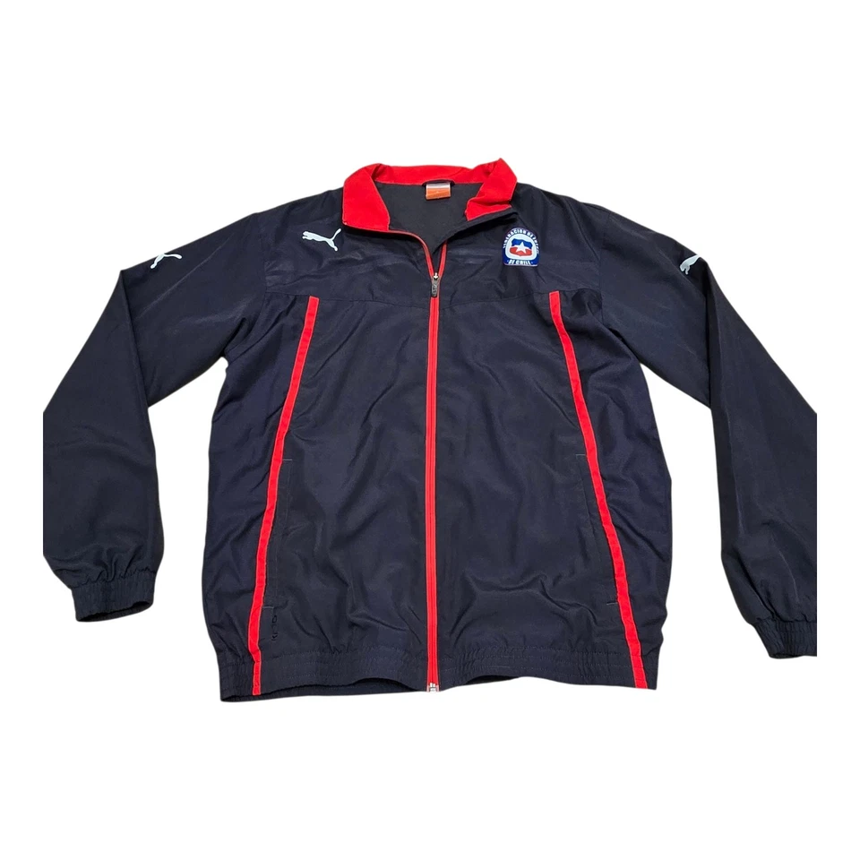 Cortavientos Puma Selección Nacional de Fútbol de Chile Gris Cremallera Completa, Hombre Grande, Fútbol Foto 2 de 4