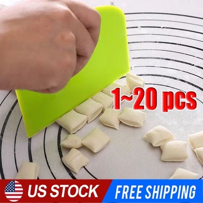 Dough Cutter Dual Sided Flexible Plastic Bowl Scraper for Bread Pizza Pastry