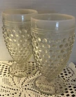 Anchor Hocking Moonstone Hobnail Goblets Set 2 Opalescent Vintage