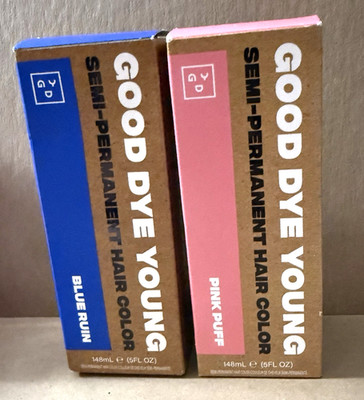 Good Dye Young Semi Permanent Hair Color Blue Ruin & Pink Puff