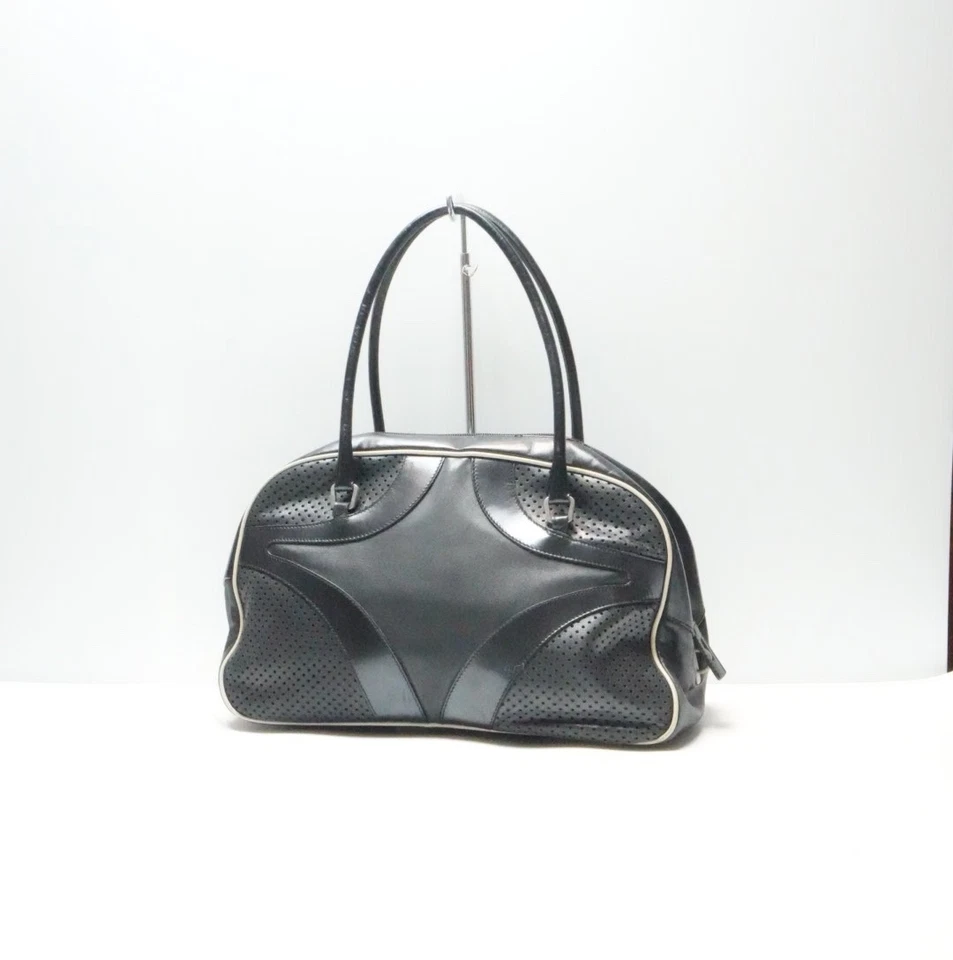 RARE!!!! Prada Bowling Bag Boston Bag Leather Black - Image 2 of 4